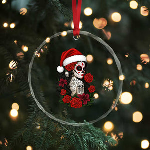 Dia De Los Muertos Mexican Christmas Crystal Glass Ornament Day of the Dead Sugar Skull Women TS14 Print Your Wear