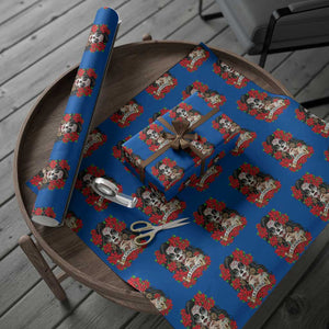 Dia De Los Muertos Mexican Wrapping Paper Roll Day of the Dead Sugar Skull Women TS14 Blue Print Your Wear