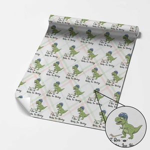Dino Hates Ice Hockey Wrapping Paper Roll Funny Ice Sports Dinosaur Gift TS12 Christmas Plaid Print Your Wear