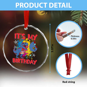 Dino Spider Its My 6th Birthday Crystal Glass Ornament Dinosaur Gift For Boys