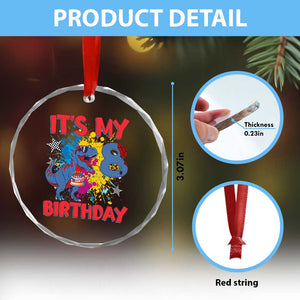 Dino Spider Its My 8th Birthday Crystal Glass Ornament Dinosaur Gift For Boys