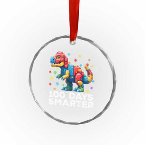Dinosaur 100 Days Smarter Crystal Glass Ornament Building Bricks Dinosaur 100th Day Kids TS10 Print Your Wear