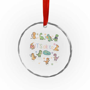 Dinosaur Autism Awareness Crystal Glass Ornament It Is Okay to Be Different Dino Lover TS11 Print Your Wear