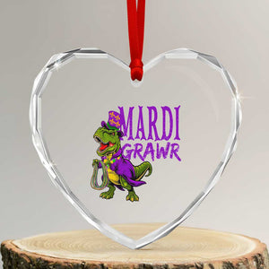 Dinosaur Mardi Gras Heart Crystal Glass Ornament Funny Meme New Orleans Party Custume Beads TS10 Transparent Glass 3'' Heart Print Your Wear