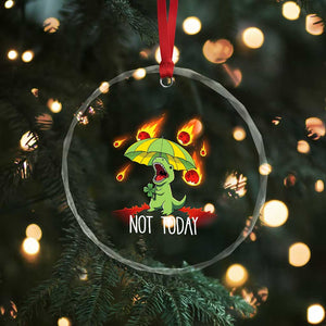 Dinosaur Meteor Shower Astronomy Humor Crystal Glass Ornament Not Today