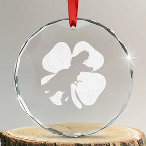Dinosaur St Patricks Day Shamrock Crystal Glass Ornament Silhouette Boys Toddler Kids TS10 Transparent Glass 3'' Circle Print Your Wear