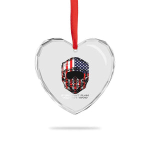 Dirt Bike American Flag Patriotic Heart Crystal Glass Ornament If Dirt Ain't Flyin You Ain't Tryin TS14 Print Your Wear