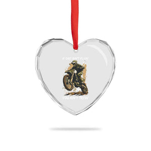 Dirt Bike Motocross Camo Heart Crystal Glass Ornament If Dirt Ain't Flyin You Ain't Tryin TS14 Print Your Wear