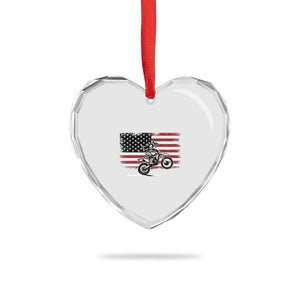 Dirt Bike Woman Rider Heart Crystal Glass Ornament American Flag Motocross Biker TS11 Print Your Wear
