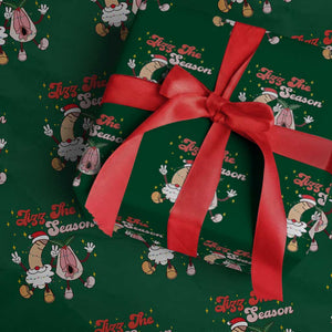 Dirty Christmas Jizz The Season Wrapping Paper Roll Funny Xmas Inappropriate Adult Humor TS11 Green Print Your Wear