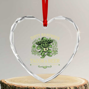 Dirty Sanchezs Tacos and Beer Funny Fiesta Heart Crystal Glass Ornament Cerveza Cold as Your Exes Heart Mexican Party Humor TS02 Transparent Glass 3'' Heart Print Your Wear