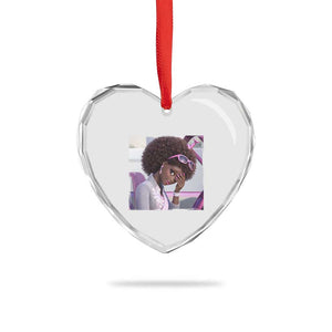 Disgusted Black Doll Meme Heart Crystal Glass Ornament Funny Sassy Reaction Afro Girl With Attitude TS10 Print Your Wear