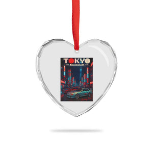 Distress JDM Tokyo Japan Drift Race Car Heart Crystal Glass Ornament Retro Vintage Japanese Graphic TS10 Print Your Wear