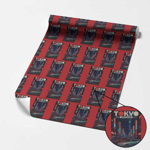 Distress JDM Tokyo Japan Drift Race Car Wrapping Paper Roll Retro Vintage Japanese Graphic TS10 Red Print Your Wear