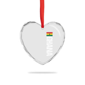 Distressed Ghana Flag Heart Crystal Glass Ornament Vintage Ghanese Flag Africa Ghanaian Heritage