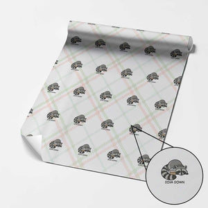 Diva Down Wrapping Paper Roll Funny Raccoon Relaxed TS14 Christmas Plaid Print Your Wear