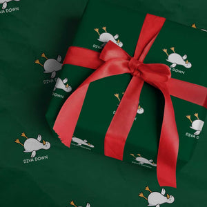 Diva Down Silly Goose Wrapping Paper Roll Funny Sarcastic Animal Meme TS14 Green Print Your Wear