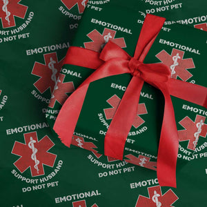 Do Not Pet Husband Wrapping Paper Roll Funny Sarcastic Saying TS10 Green Print Your Wear