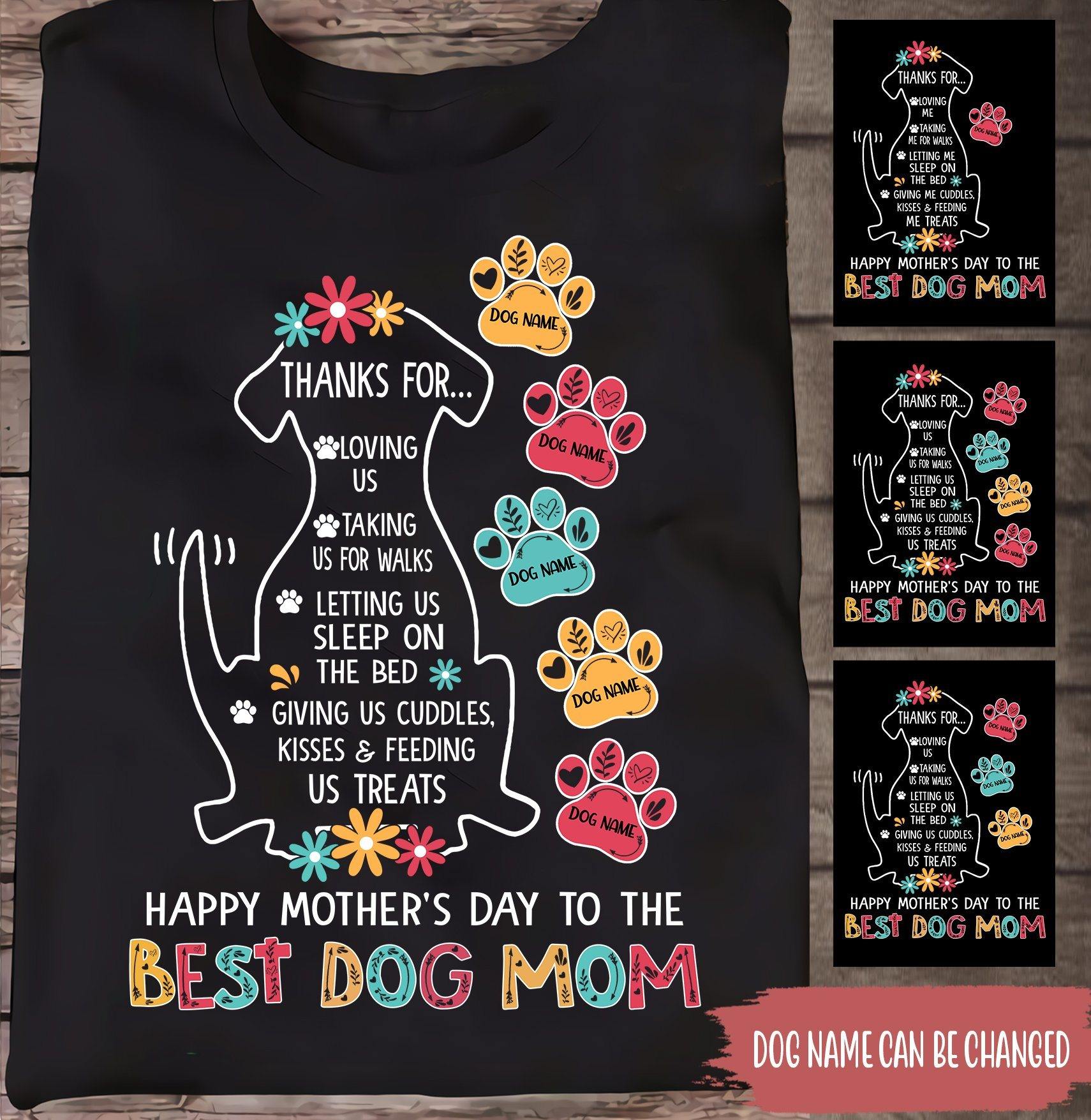 Personalized T Shirt Happy Mothers Day To The Best Dog Mom CTM Custom - Printyourwear