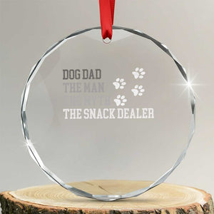 Dog Dad Crystal Glass Ornament Fathers Day Gift for Dog Lovers Retro Vintage TS10 Transparent Glass 3'' Circle Print Your Wear