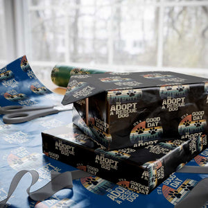 Dog Rescue Wrapping Paper Roll Retro Its A Good Day to Adopt Rescue Dog TS10 Black Print Your Wear