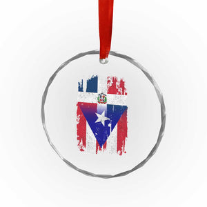 Dominican Puerto Rican Flag Crystal Glass Ornament Mixed Heritage Pride TS10 Print Your Wear