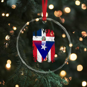 Dominican Puerto Rican Flag Crystal Glass Ornament Mixed Heritage Pride TS10 Print Your Wear