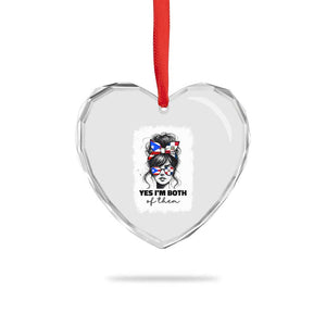 Dominican Puerto Rican Woman Heart Crystal Glass Ornament Yes Im Both Of Them TS10 Print Your Wear