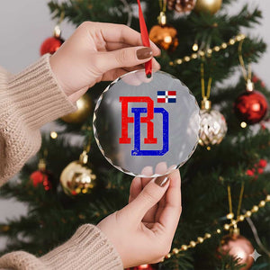 Dominican Republic Crystal Glass Ornament Distressed RD Flag Dominican Pride TS10 Print Your Wear