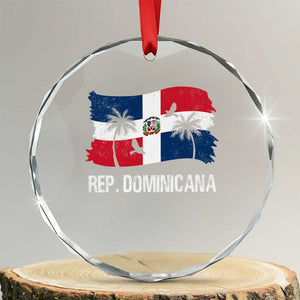 Dominican Republic Flag Crystal Glass Ornament Island Pride Caribbean Heritage TS10 Transparent Glass 3'' Circle Print Your Wear