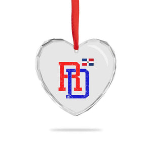 Dominican Republic Heart Crystal Glass Ornament Distressed RD Flag Dominican Pride TS10 Print Your Wear