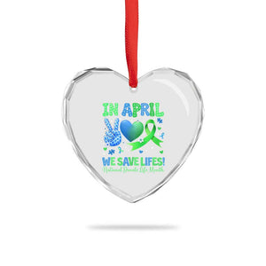Donate Life Month Heart Crystal Glass Ornament In April We Save Lives Organ Donation TS10 Print Your Wear