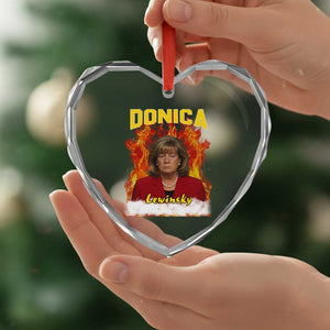 Donica Lewinsky Fire Trump Meme Heart Crystal Glass Ornament Viral Scandal Parody Political Roast Vibes TS02 Print Your Wear