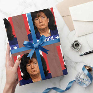 Donica Lewinsky Political Trump Meme Wrapping Paper Roll Hilarious Viral Internet Parody TS02 Mocha Print Your Wear