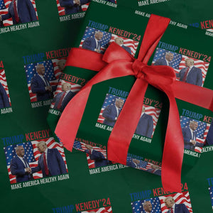 Donny Bobby 2024 Wrapping Paper Roll Robert Kennedy Jr RFK and Trump Unity TS02 Green Print Your Wear