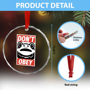 Don't Obey Portland Frog Crystal Glass Ornament Protest Parody Poster Graphic TS02 Print Your Wear