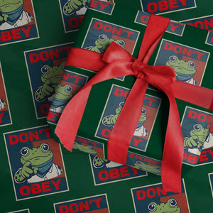 Don't Obey Portland Frog Wrapping Paper Roll Frogs Protest Activism Hope Style Poster Graphic TS02 Green Print Your Wear