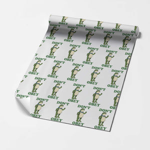Don't Obey Portland Frog Wrapping Paper Roll Resist Inflatable Frogs Protest TS02 White Print Your Wear