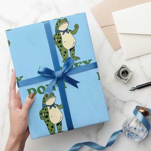 Don't Obey Portland Frog Wrapping Paper Roll Resist Inflatable Frogs Protest TS02 Light Blue Print Your Wear