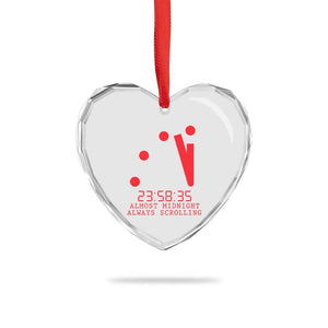 Doomsday Clock Armageddon Heart Crystal Glass Ornament Almost Midnight Always Scrolling TS14 Print Your Wear