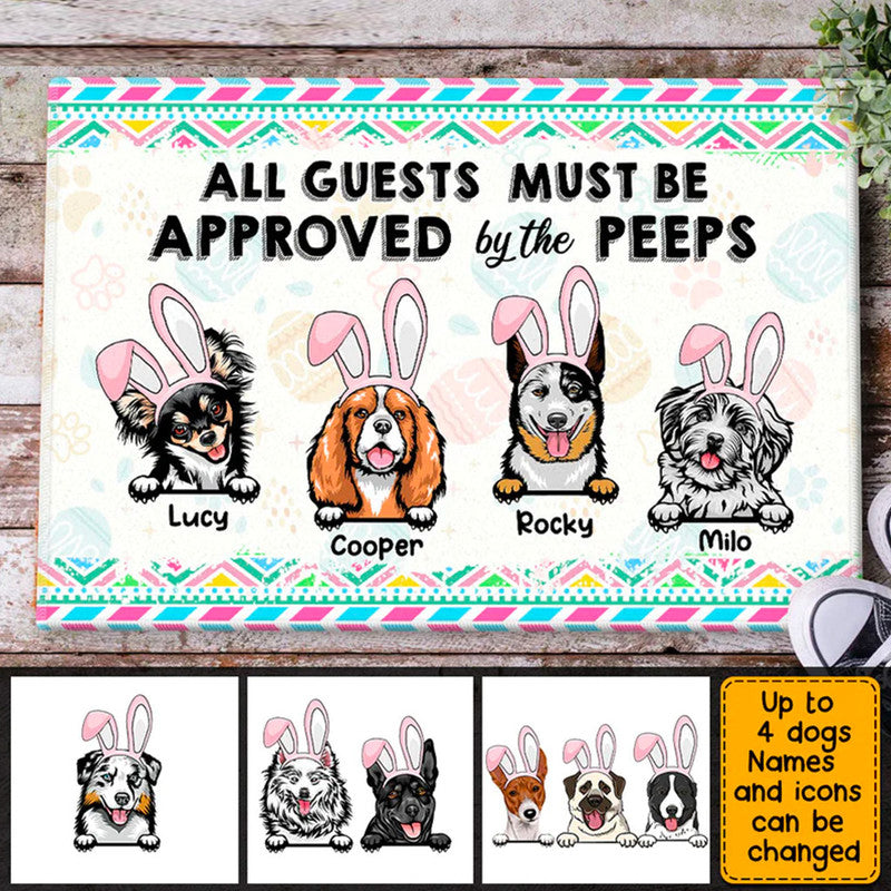 Easter Personalized All Guests Must Be Approved By The Peeps Doormat CTM Custom - Printyourwear