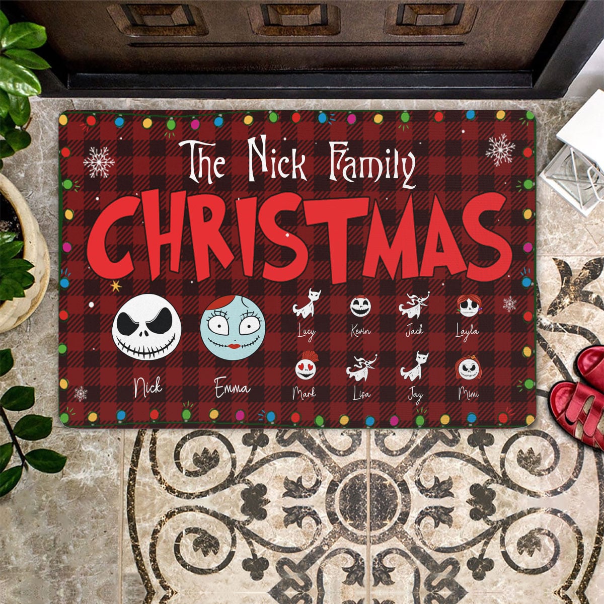 Personalized Christmas Doormat The Family CTM Custom - Printyourwear