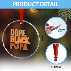 Dope Black Papa Crystal Glass Ornament Proud African American Fathers Day Gift