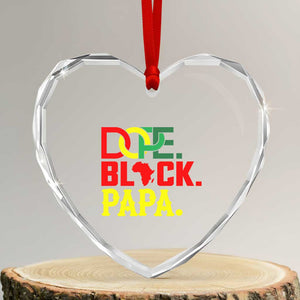 Dope Black Papa Heart Crystal Glass Ornament Melanin King Fathers Day Gift