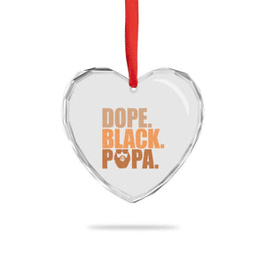 Dope Black Papa Heart Crystal Glass Ornament Proud African American Fathers Day Gift