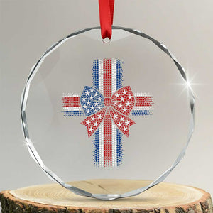 Dot Day Christian Crystal Glass Ornament Patriotic Polka Dot Cross