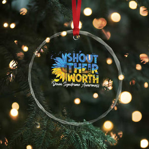 Down Syndrome Awareness Sunflower Crystal Glass Ornament Shout Their Worth TS10 Print Your Wear