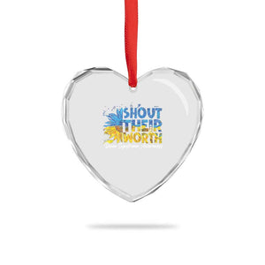 Down Syndrome Awareness Sunflower Heart Crystal Glass Ornament Shout Their Worth TS10 Print Your Wear