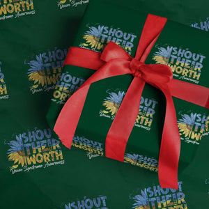 Down Syndrome Awareness Sunflower Wrapping Paper Roll Shout Their Worth TS10 Green Print Your Wear