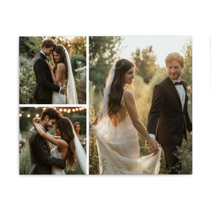 Personalized Custom Couple Photo Canvas Wall Art Prints Design 3 Picture Collage CTM02 Without Frame White Custom - Printyourwear